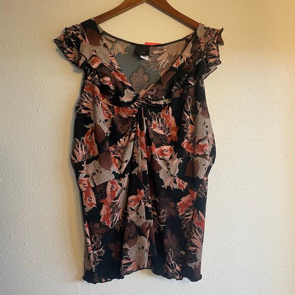 Vintage Y2K Whimsygoth Floral Ruffle Plus Size Top - Picture 4 of 5